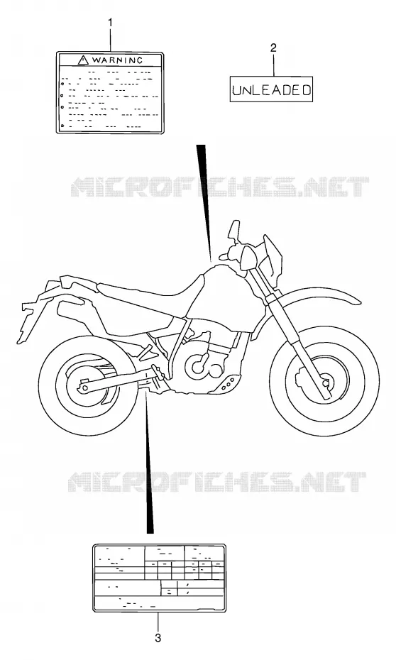 ETIQUETTE Suzuki MOTO 650 DR 1994  DR650REUR(E2)