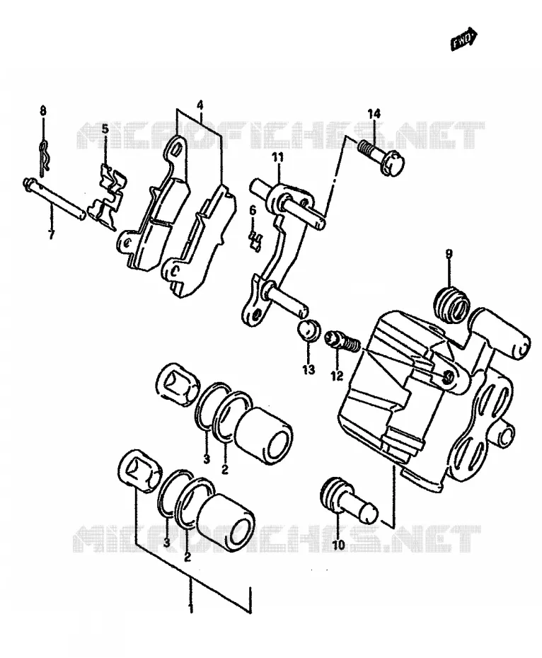 ETRIER DE FREIN ARRIERE (MODELE K) Suzuki MOTO 750 DR 1988  DR750SJ(J/K)