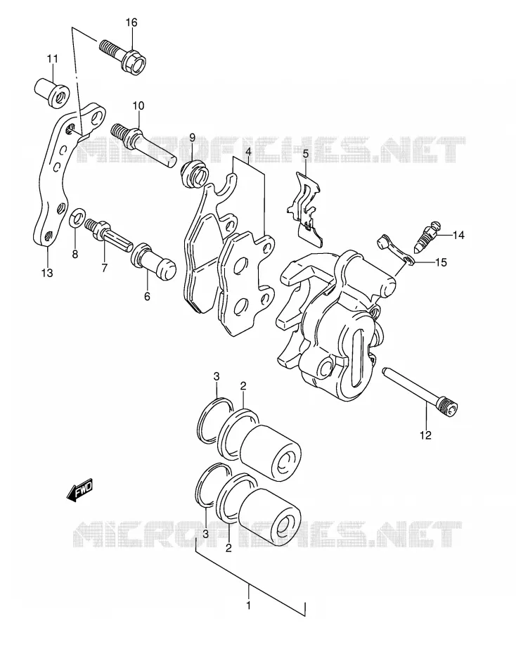 ETRIER DE FREIN AVANT (MODELE L/M) Suzuki MOTO 350 DR 1993  DR350P(E3)