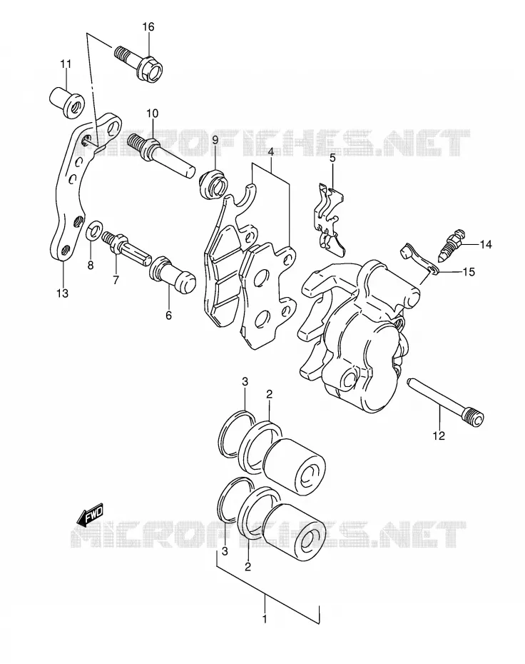 ETRIER DE FREIN AVANT (MODELE N/P/R/S/T) Suzuki MOTO 350 DR 1990  DR350L(E3)