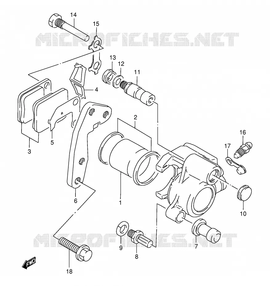 ETRIER DE FREIN AVANT Suzuki MOTO 200 DR 1998  DR200SEW(E24)
