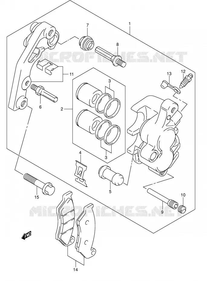 ETRIER DE FREIN AVANT Suzuki MOTO 400 DR-Z 2006  DR-Z400EK6(E1)