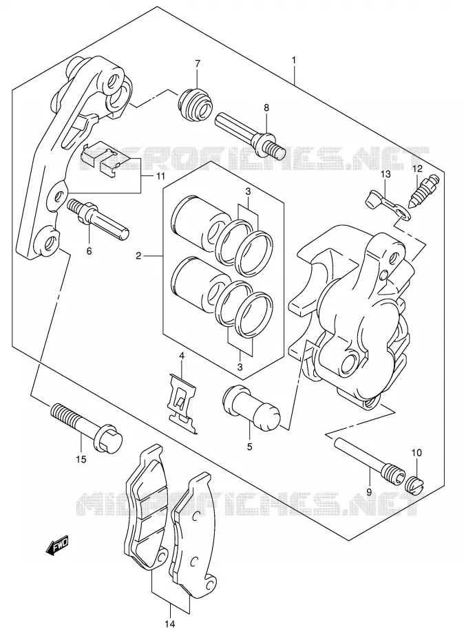 ETRIER DE FREIN AVANT Suzuki MOTO 400 DR-Z 2007  DR-Z400EK7(E3/E28)
