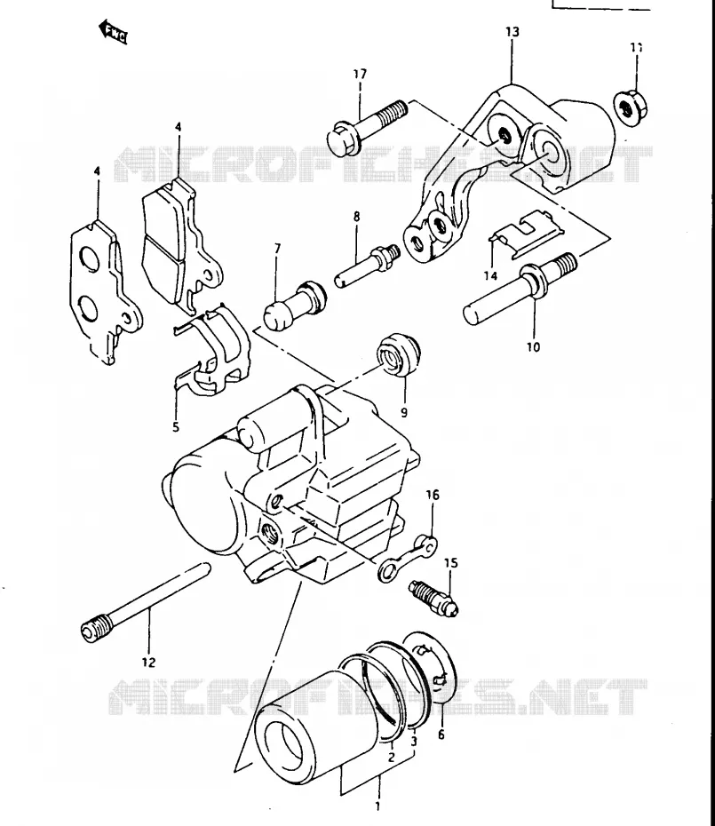 ETRIER DE FREIN AVANT Suzuki MOTO 500 DR 1986  DR500RG(G/H/J)