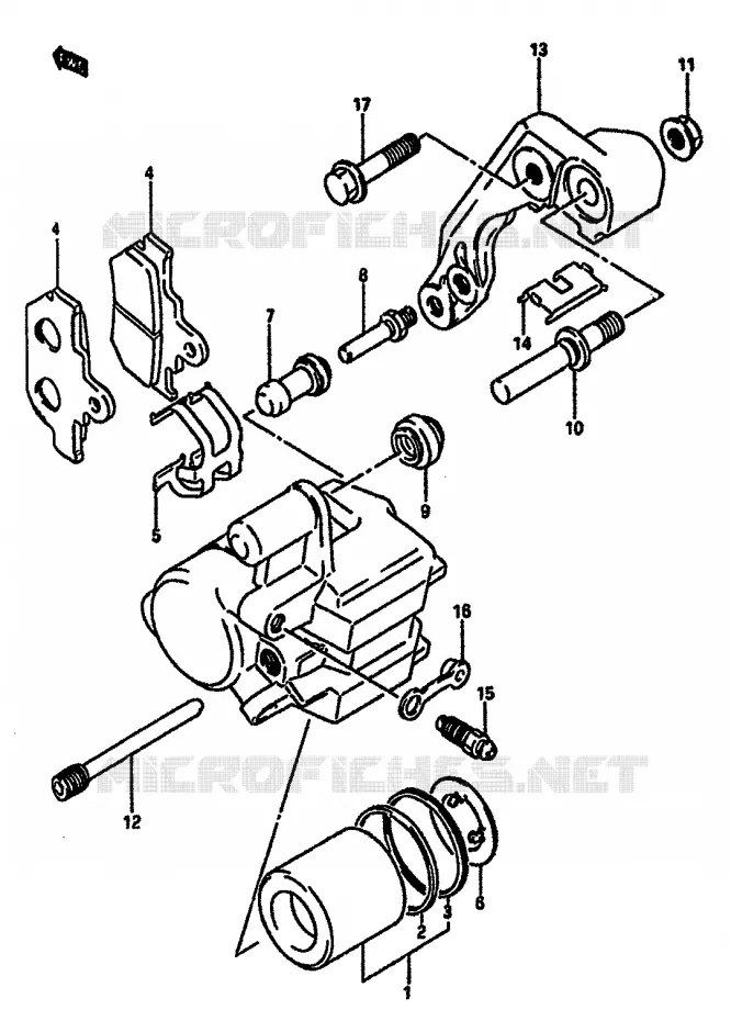 ETRIER DE FREIN AVANT Suzuki MOTO 600 DR 1988  DR600SUJ(E2)