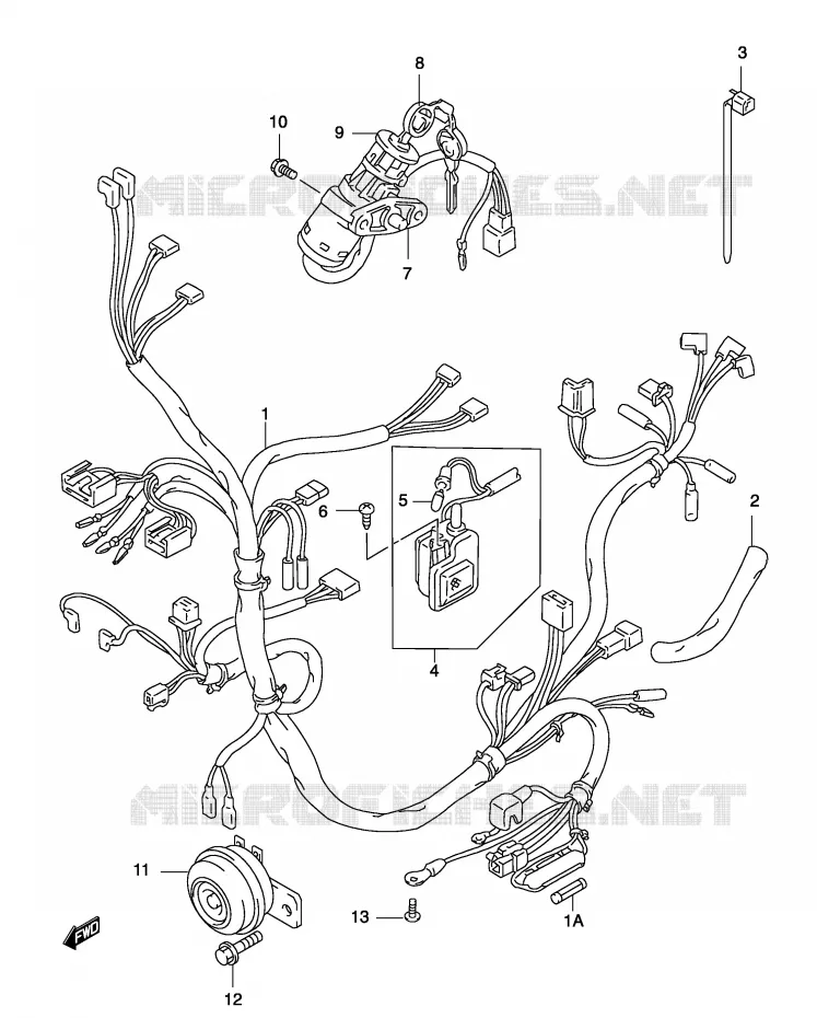FAISCEAU ELECTRIQUE (MODELE K3/K4) Suzuki SCOOTER 50 KATANA 2003  AY50WSK3(P19)