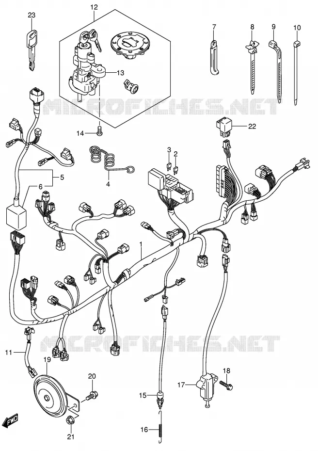 FAISCEAU ELECTRIQUE (MODELE K5/K6 E24) Suzuki MOTO 650 V-STROM 2006  DL650U3K6(E2)