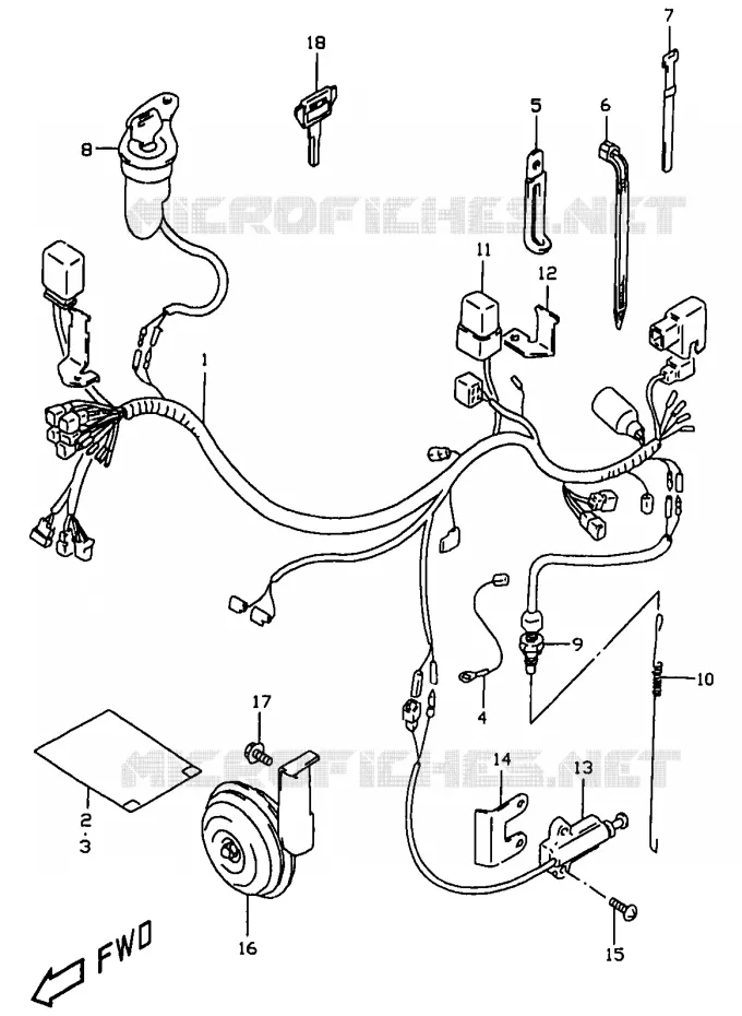 FAISCEAU ELECTRIQUE (MODELE W/X, E24) Suzuki MOTO 350 DR 1999  DR350X(V/W/X)