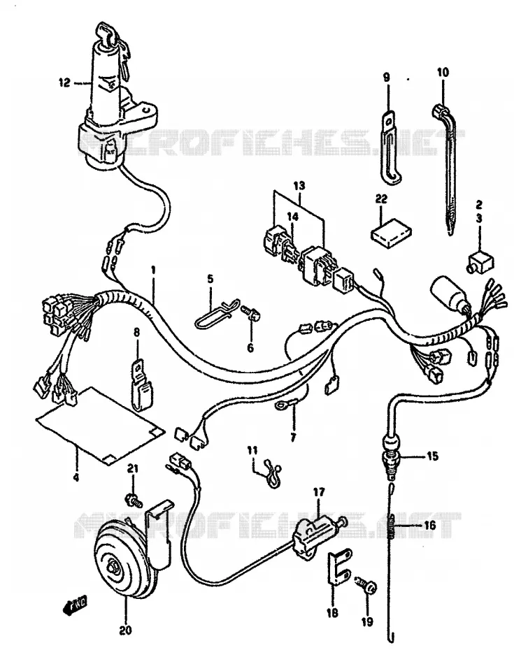 FAISCEAU ELECTRIQUE Suzuki MOTO 350 DR 1991  DR350SM(L/M/N/P/R)