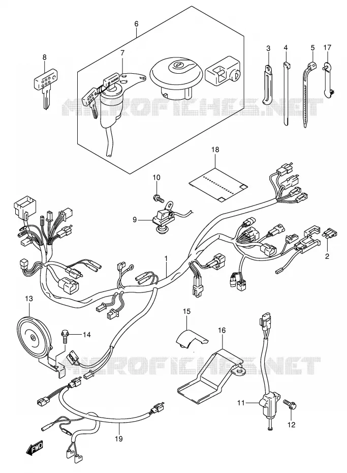 FAISCEAU ELECTRIQUE Suzuki MOTO 400 DR-Z 2001  DR-Z400SK1(E2)