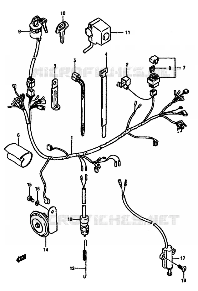 FAISCEAU ELECTRIQUE Suzuki MOTO 600 DR 1985  DR600SF(E2)