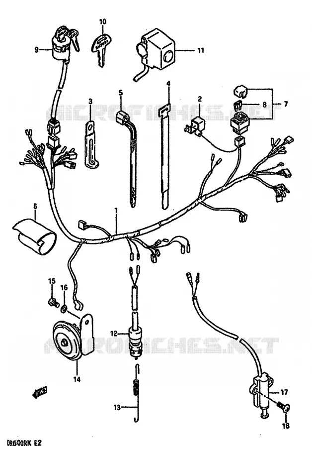 FAISCEAU ELECTRIQUE Suzuki MOTO 600 DR 1987  DR600RH(E2)