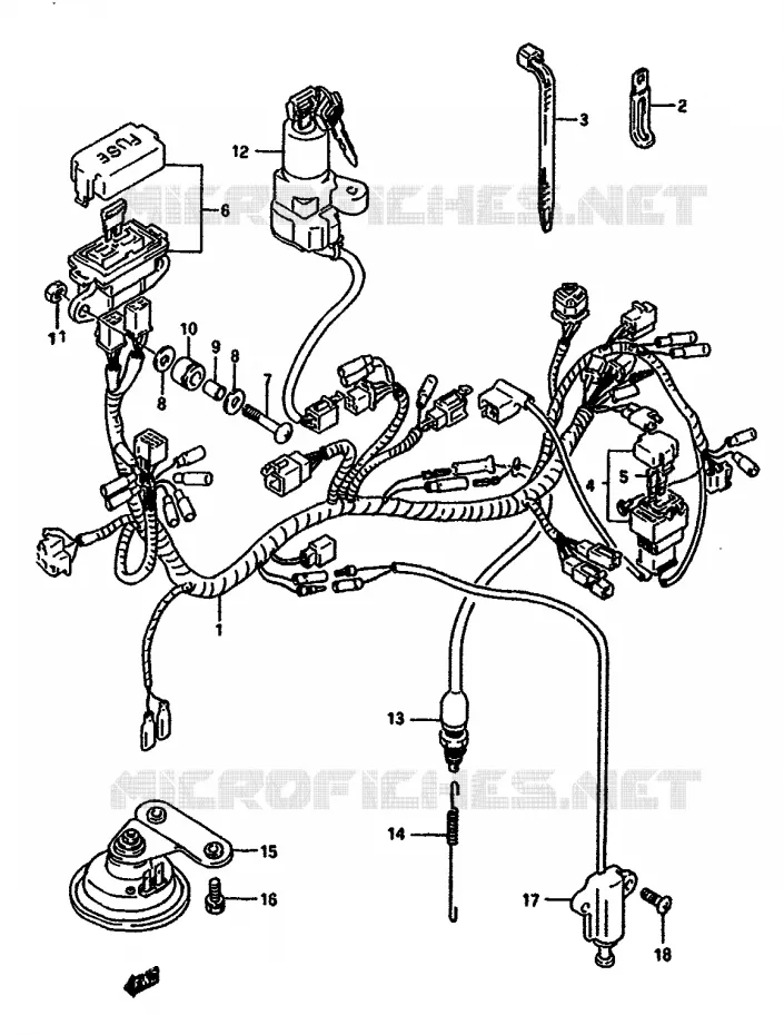 FAISCEAU ELECTRIQUE Suzuki MOTO 650 DR 1990  DR650SL(L/M)