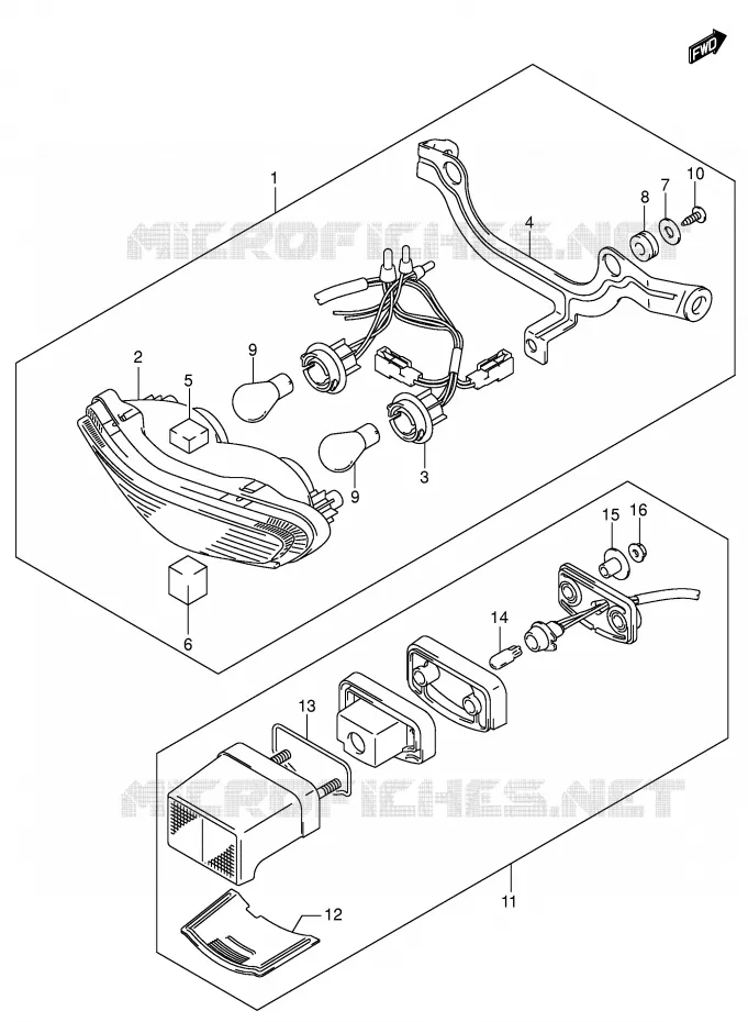 FEU ARRIERE (MODELE K4/K5/K6) Suzuki MOTO 1000 V-STROM 2005  DL1000K5(E2)