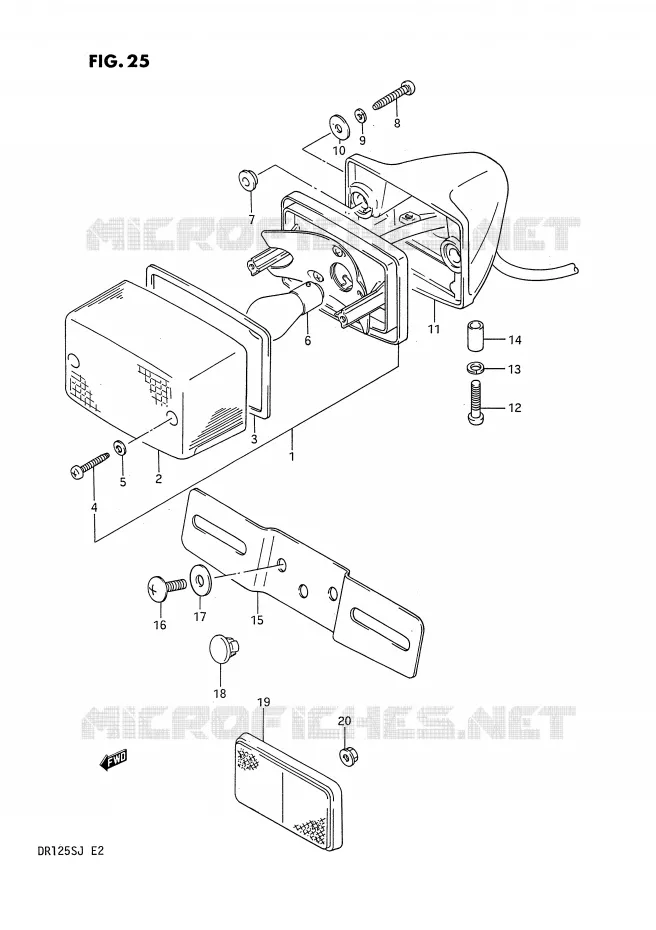 FEU ARRIERE Suzuki MOTO 125 DR 1985  DR125SF(E2)