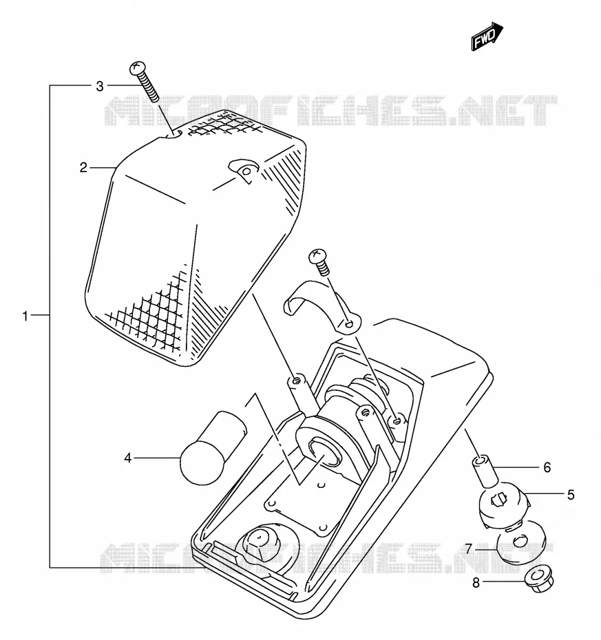 FEU ARRIERE Suzuki MOTO 350 DR 1996  DR350T(E1)