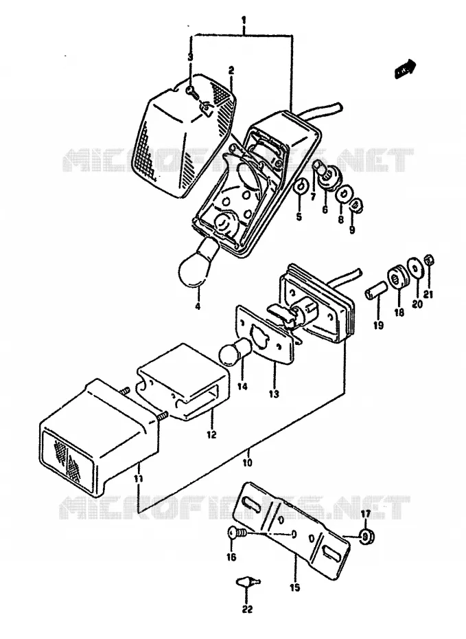 FEU ARRIERE Suzuki MOTO 650 DR 1993  DR650RP(N/P/R)