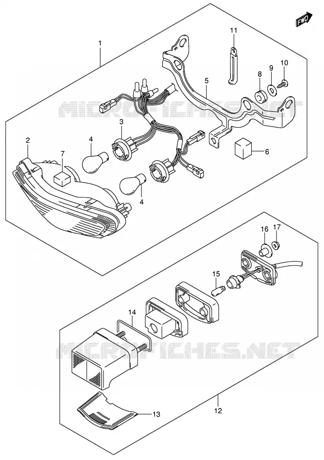 FEU ARRIERE Suzuki MOTO 650 V-STROM 2004  DL650U3K4(E2)