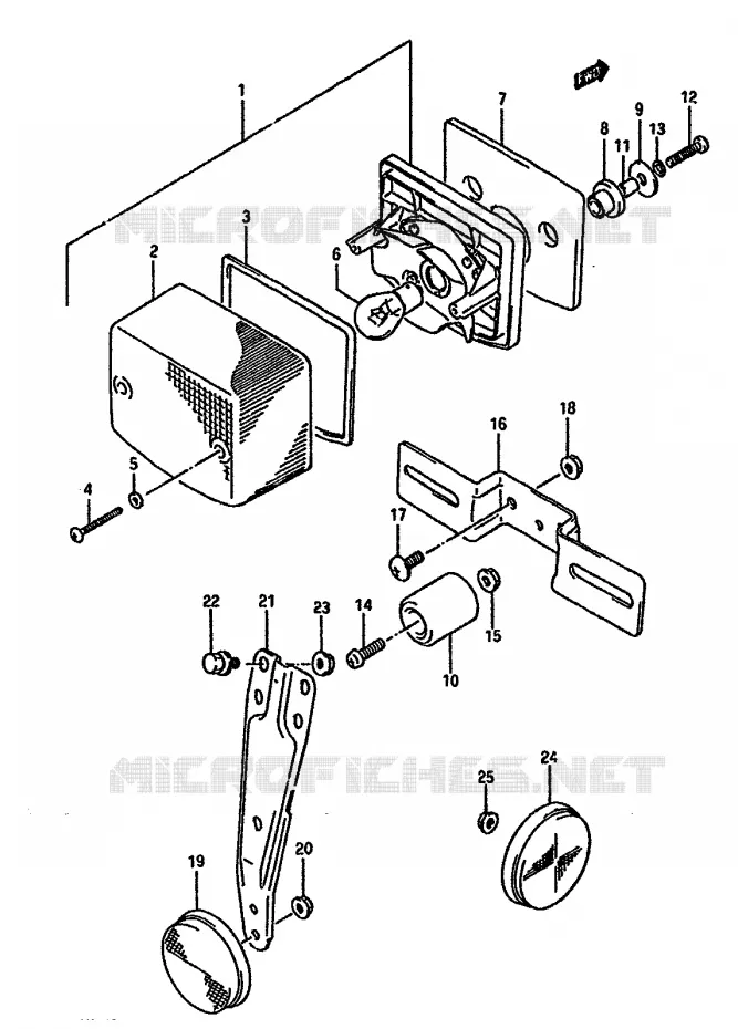 FEU ARRIERE Suzuki MOTO 750 DR 1989  DR750SUK(J/K)