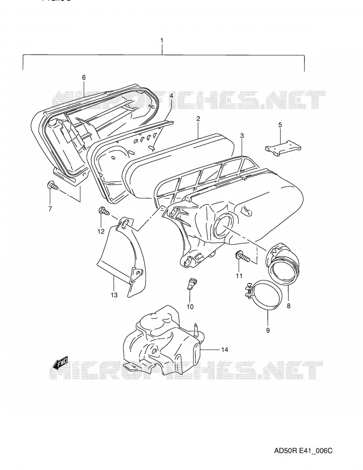 FILTRE A AIR (MODELE M/MODELE R:41) Suzuki SCOOTER 50 AD 1989  AD50WK(E41)