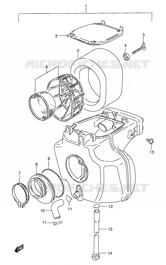 FILTRE A AIR Suzuki MOTO 200 DF 1999  DF200EX(E24)