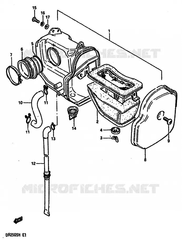 FILTRE A AIR Suzuki MOTO 250 DR 1985  DR250SF(E/F/G/H)