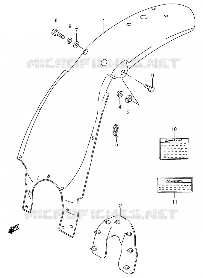 GARDE BOUE ARRIERE (MODELE Y) Suzuki MOTO 80 DS 2000  DS80Y(E3/E28)