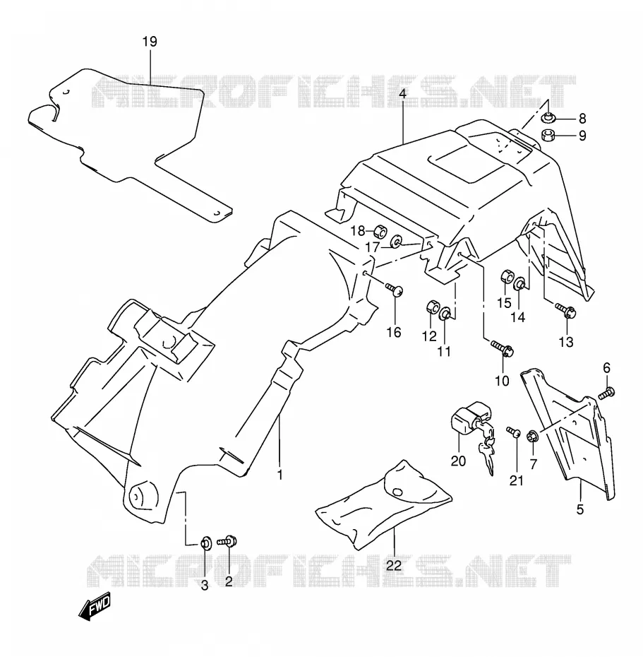 GARDE BOUE ARRIERE Suzuki MOTO 125 DR 2001  DR125SEK1(E2)