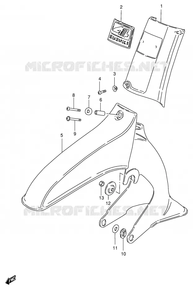 GARDE BOUE AVANT (MODELE G/R/S/V) Suzuki SCOOTER 100 FB 1995  FB100S(E71)