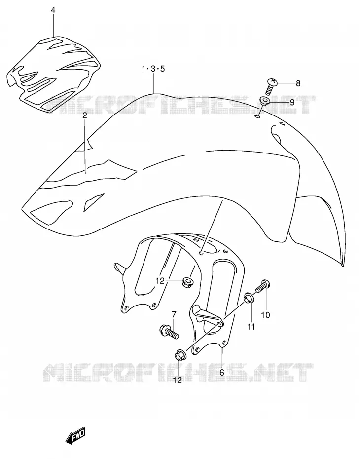 GARDE BOUE AVANT (MODELE M/N/P/R/S) Suzuki MOTO 650 DR 1992  DR650RSEUN(E4)
