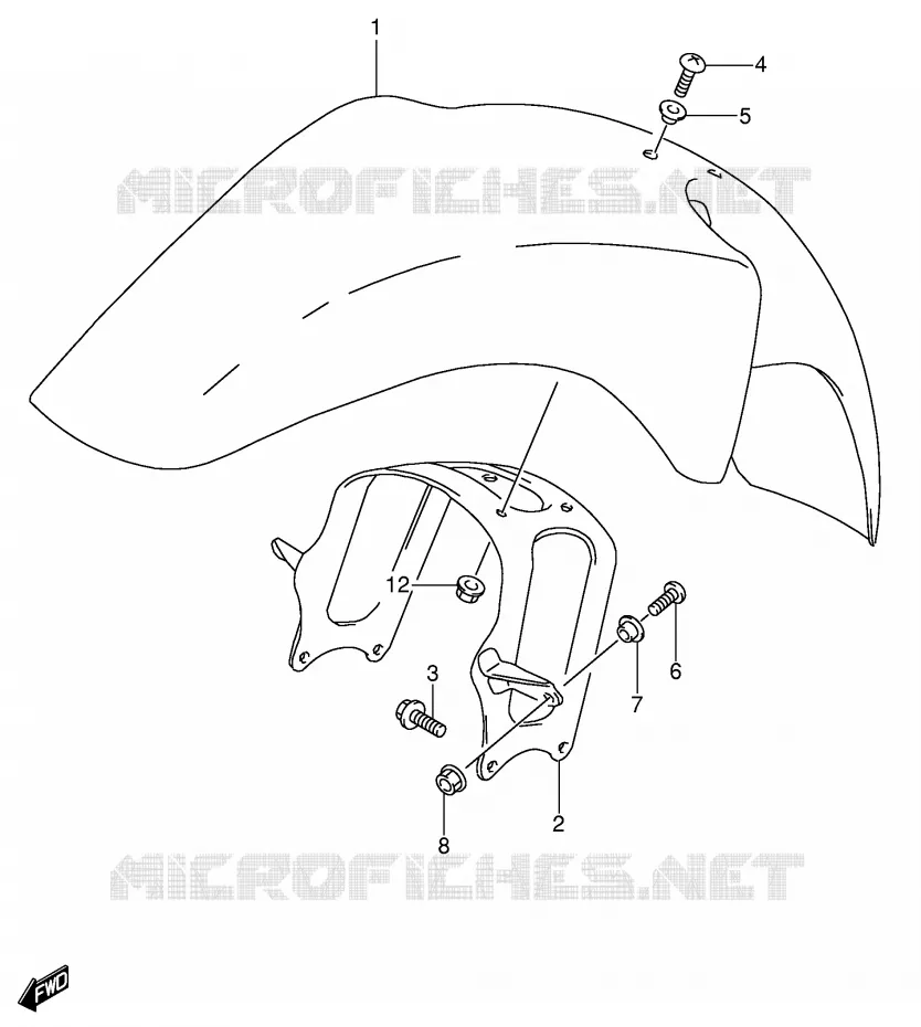 GARDE BOUE AVANT (MODELE T) Suzuki MOTO 650 DR 1993  DR650RSEP(E4)