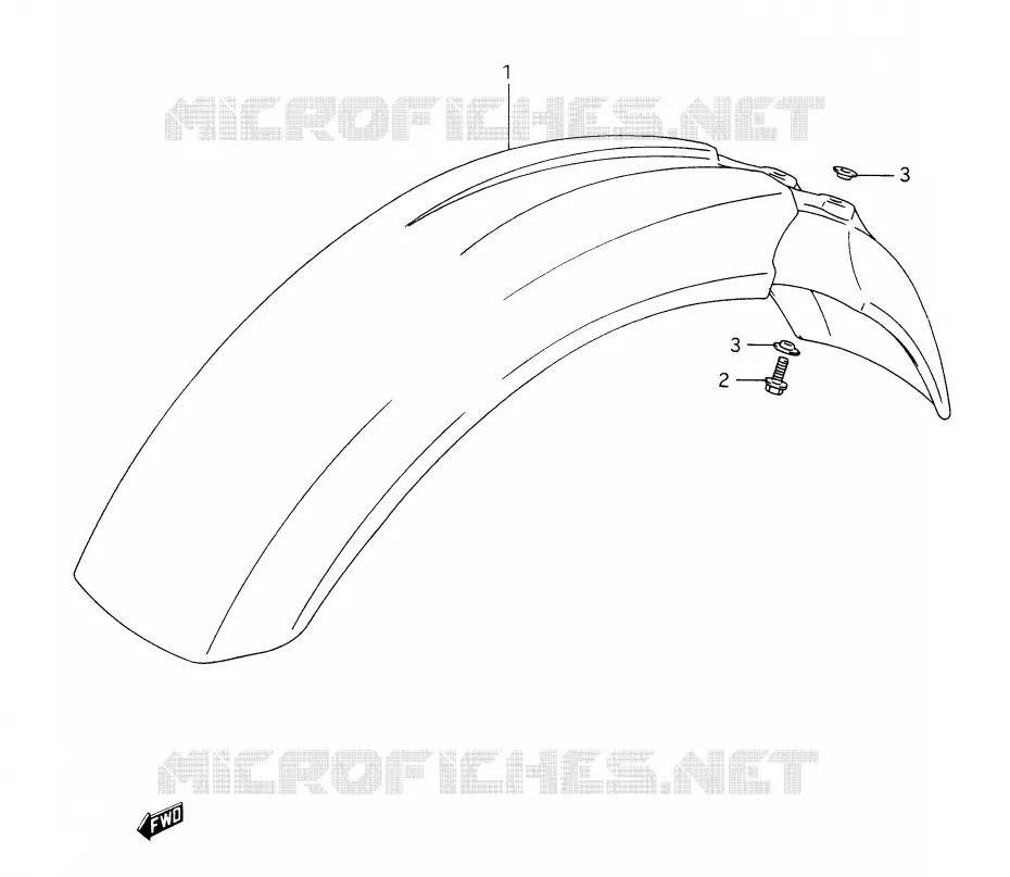 GARDE BOUE AVANT Suzuki MOTO 350 DR 1991  DR350M(E28)