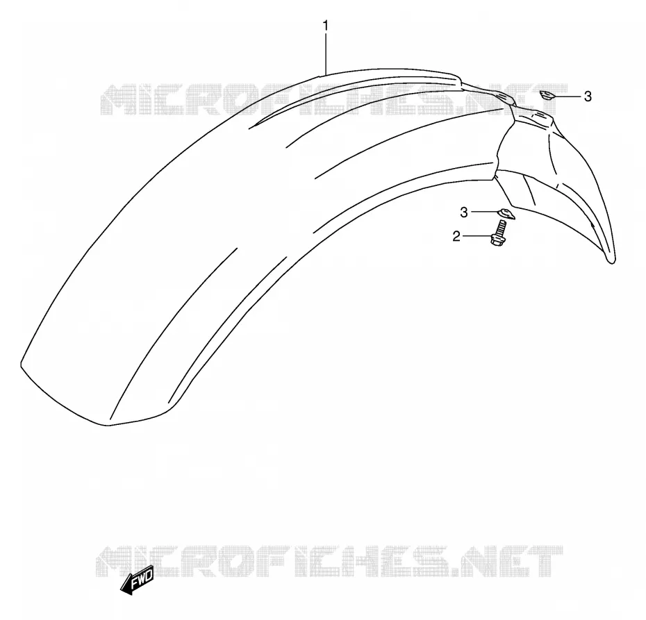 GARDE BOUE AVANT Suzuki MOTO 350 DR 1993  DR350P(E1)
