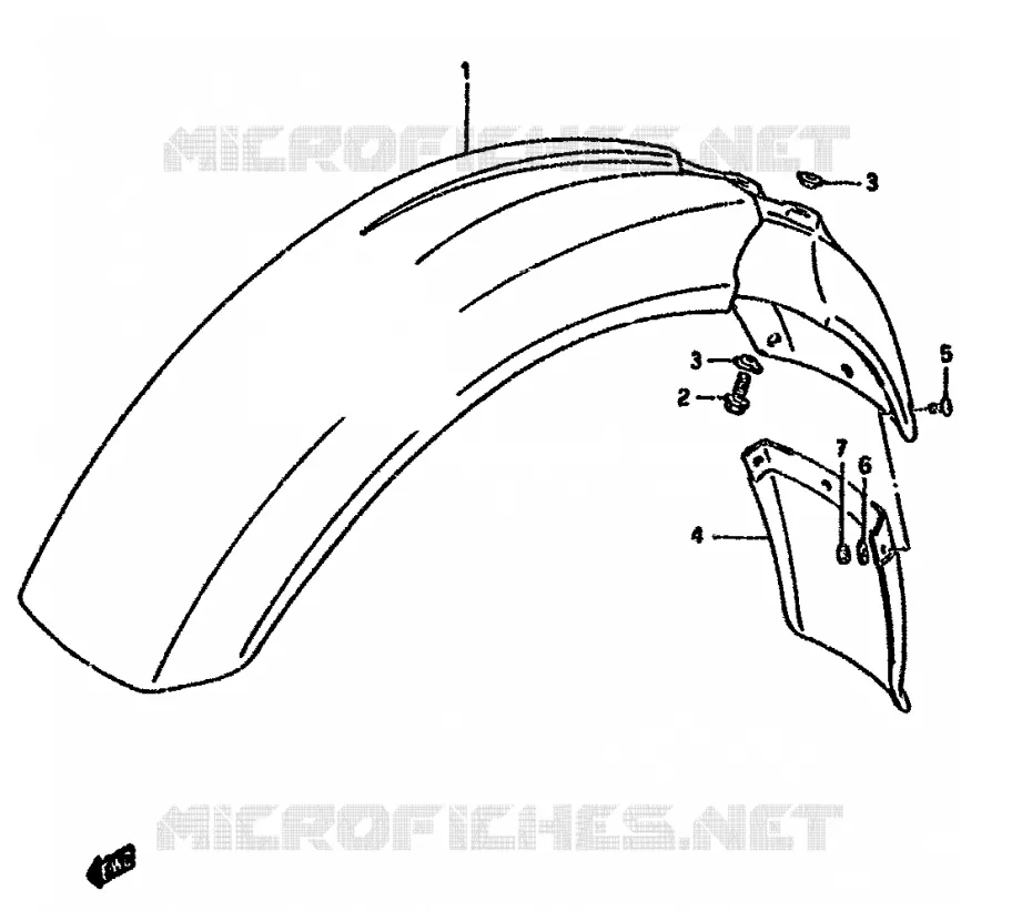 GARDE BOUE AVANT Suzuki MOTO 350 DR 1993  DR350SHP(L/M/N/P/R)