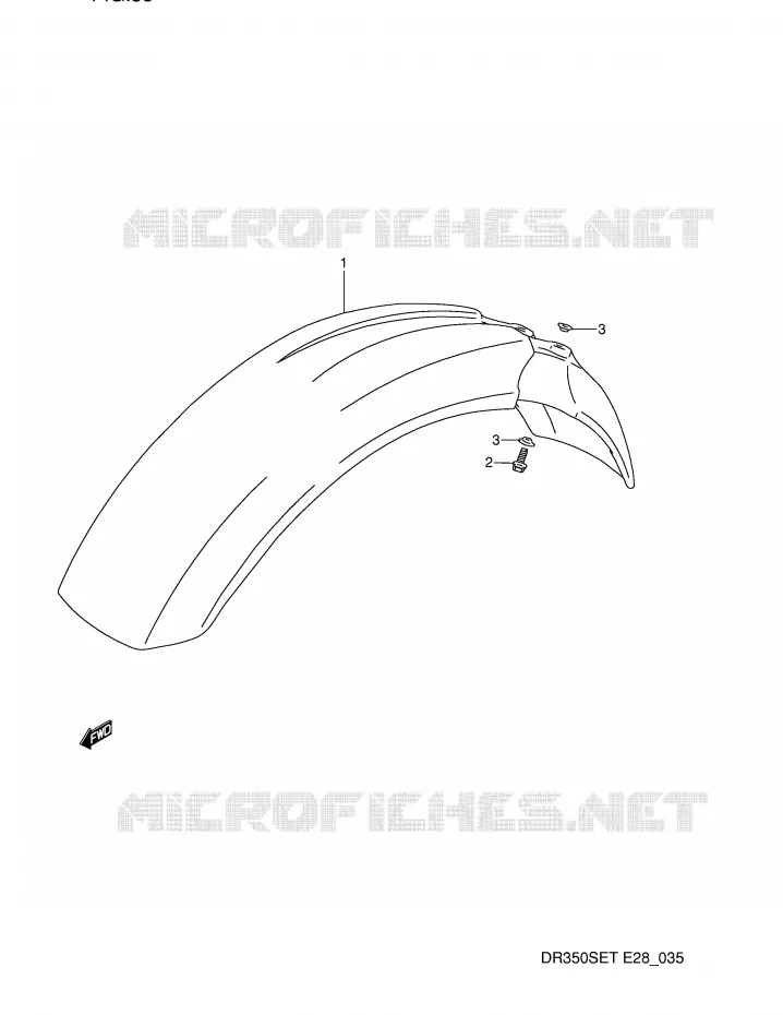 GARDE BOUE AVANT Suzuki MOTO 350 DR 1993  DR350SP(E28)