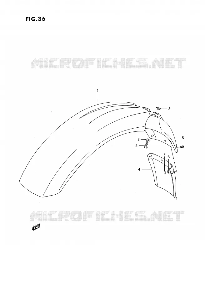 GARDE BOUE AVANT Suzuki MOTO 350 DR 1994  DR350SR/SHR(E2)