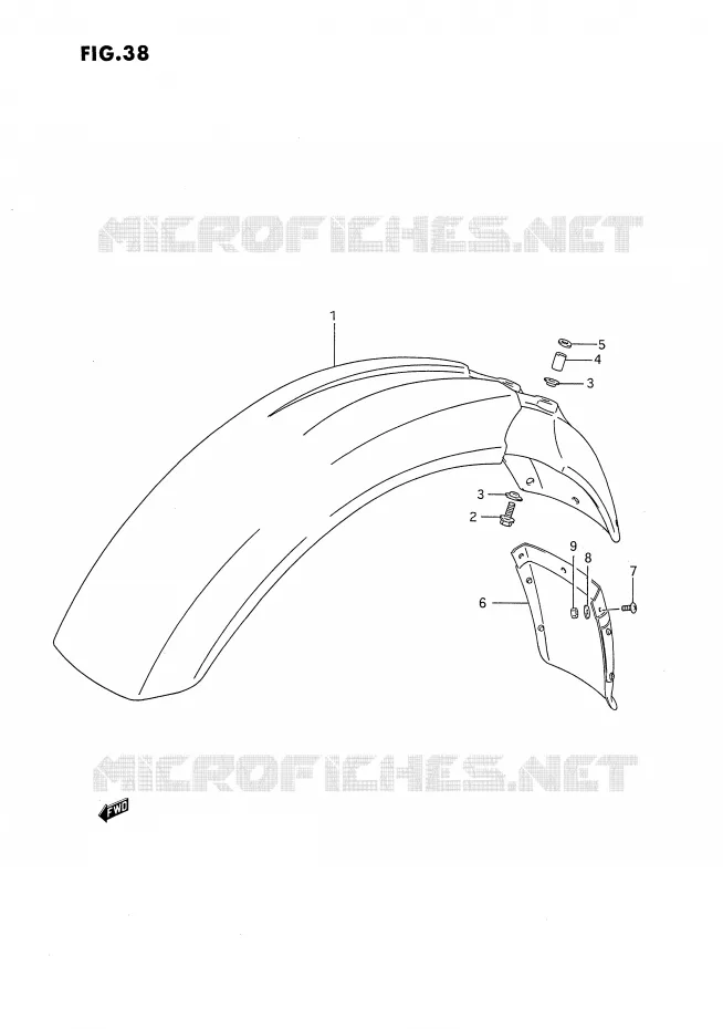 GARDE BOUE AVANT Suzuki MOTO 650 DR 1992  DR650RUN(E4)