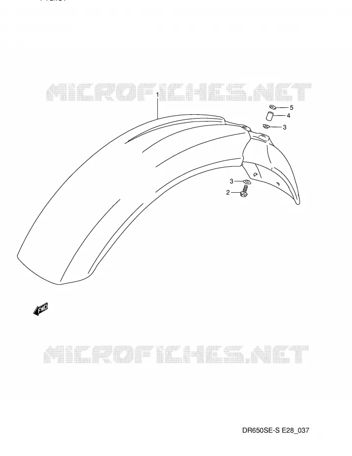 GARDE BOUE AVANT Suzuki MOTO 650 DR 1994  DR650SER(E28)