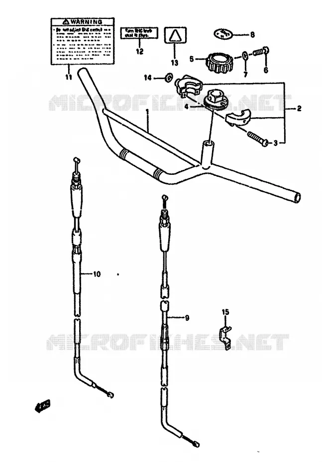 GUIDON (DR350SHN/SHP/SHR) Suzuki MOTO 350 DR 1992  DR350SN(L/M/N/P/R)