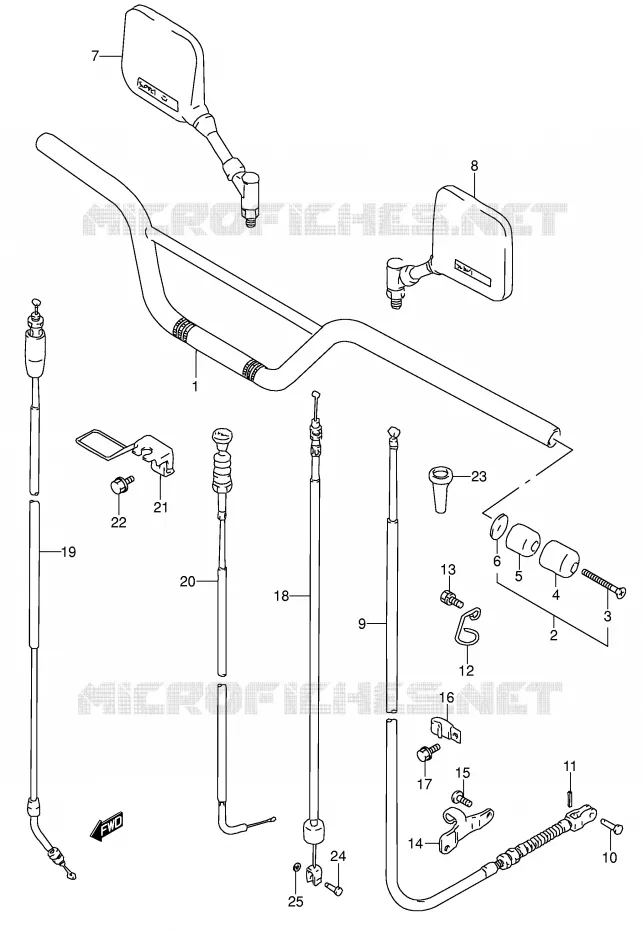 GUIDON (MODELE M) Suzuki MOTO 650 DR 1993  DR650RSEUP(E4)