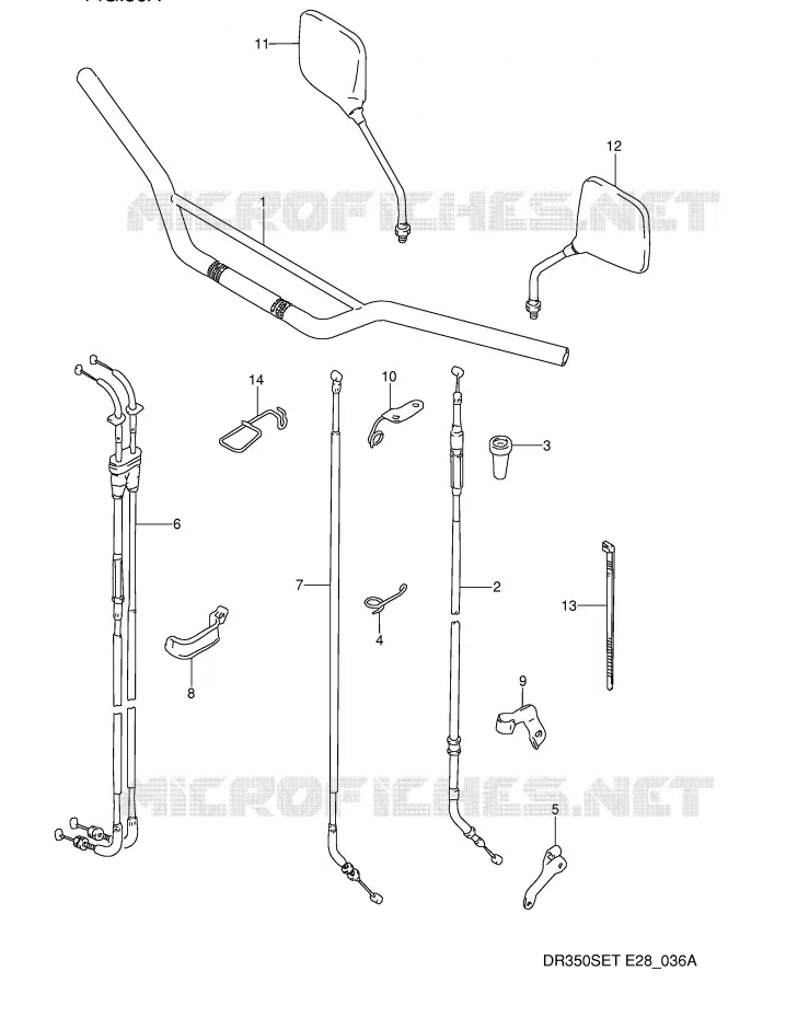GUIDON (MODELE N/P) Suzuki MOTO 350 DR 1991  DR350SM(E28)