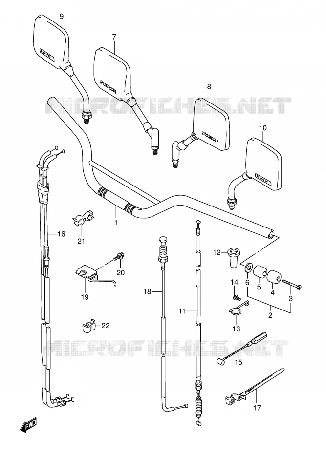 GUIDON (MODELE S) Suzuki MOTO 800 DR 1993  DR800SP(E4)