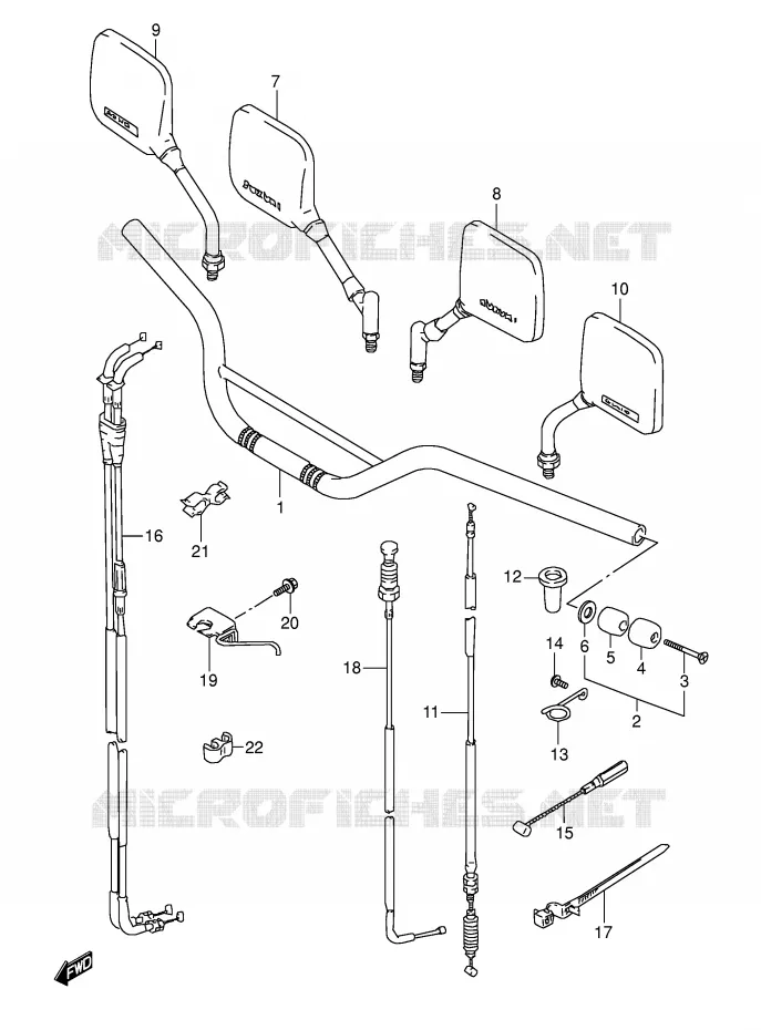 GUIDON (MODELE T) Suzuki MOTO 800 DR 1992  DR800SN(E4)
