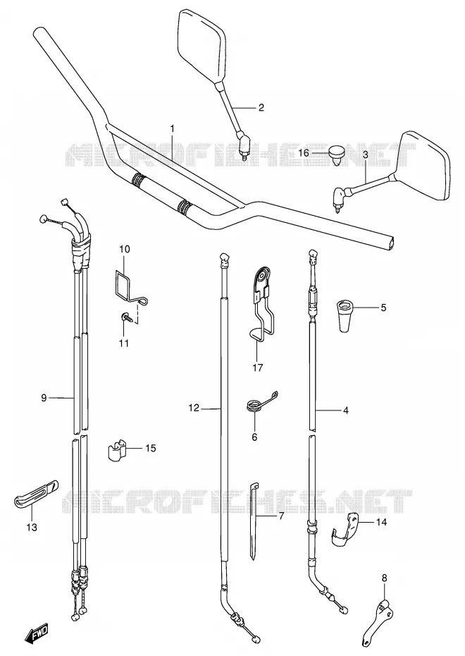 GUIDON Suzuki MOTO 350 DR 1997  DR350V(E1)