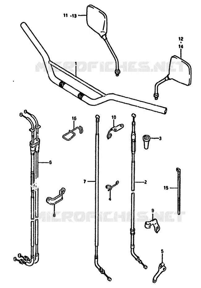 GUIDON (VOIR NOTE) Suzuki MOTO 350 DR 1994  DR350SR(L/M/N/P/R)