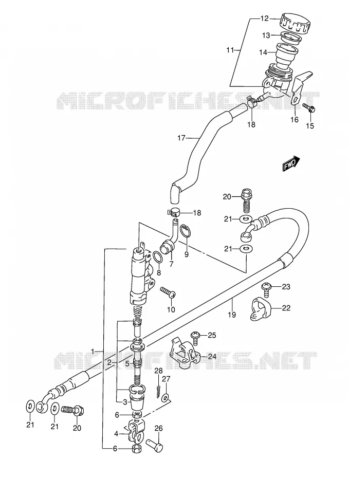 MAITRE CYLINDRE ARRIERE Suzuki MOTO 350 DR 1994  DR350R(E3)
