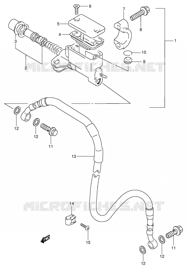 MAITRE CYLINDRE AVANT (E24) Suzuki MOTO 350 DR 1999  DR350X(E1)