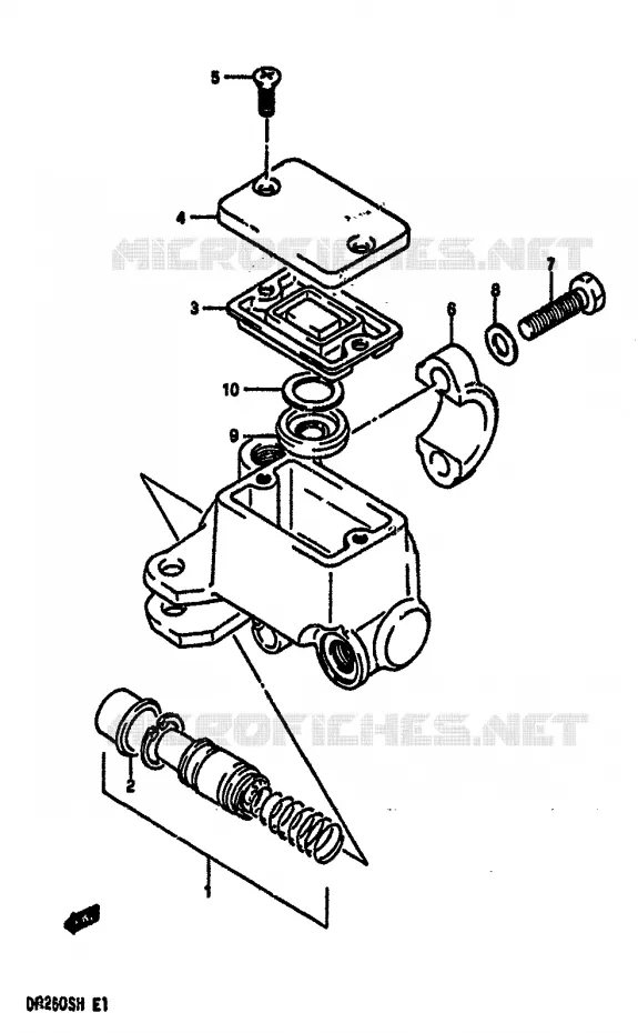 MAITRE CYLINDRE AVANT (MODELE F/G/H) Suzuki MOTO 250 DR 1985  DR250SF(E/F/G/H)