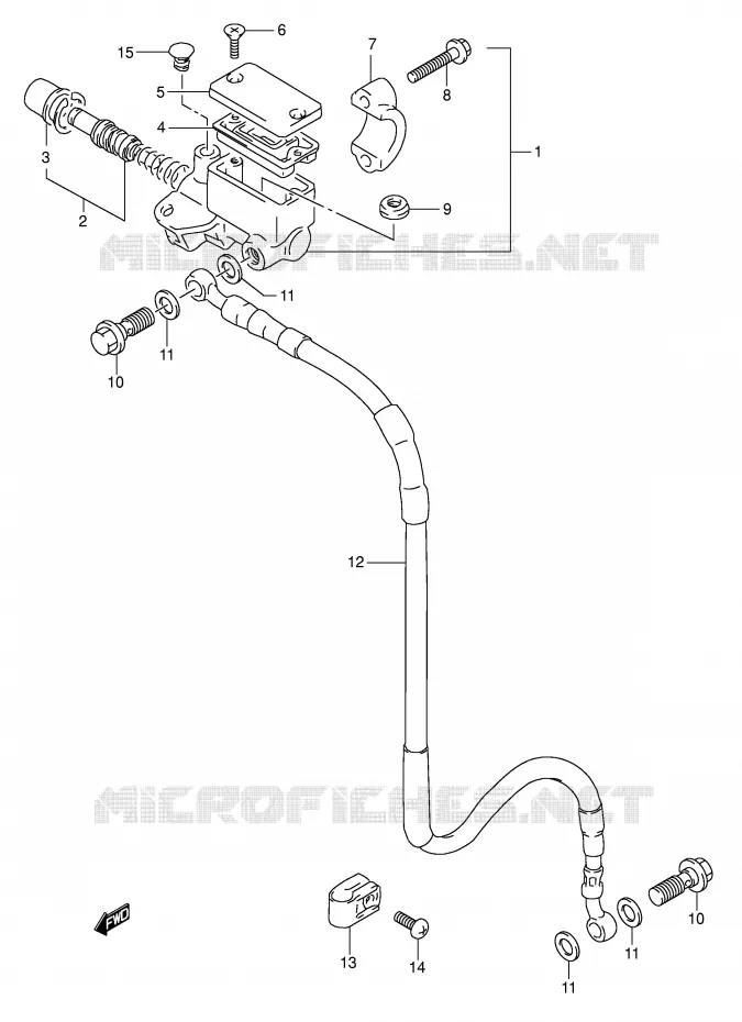 MAITRE CYLINDRE AVANT Suzuki MOTO 350 DR 1990  DR350L(E1)