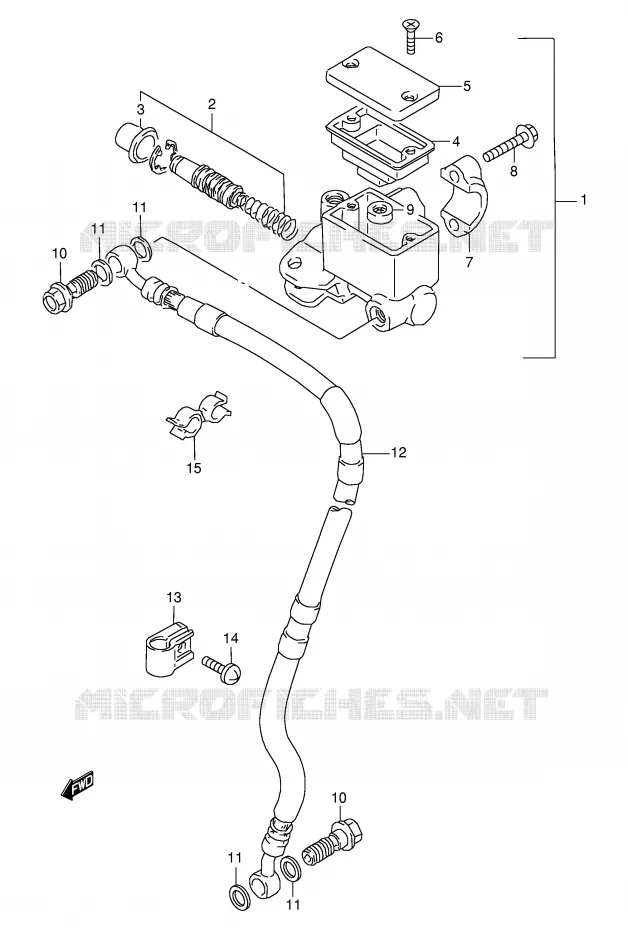 MAITRE CYLINDRE AVANT Suzuki MOTO 350 DR 1994  DR350SER(E2)